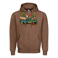 Chestnut christmas farm animals truck Zipper Hoodie - Jasminsmagicworld