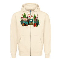 Sandshell christmas farm animals truck Zipper Hoodie - Jasminsmagicworld