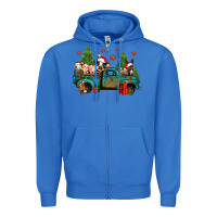 True Royal christmas farm animals truck Zipper Hoodie - Jasminsmagicworld