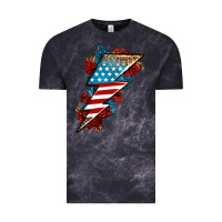 Cloud Black American lightning bolt Vintage Tee - Neo Western