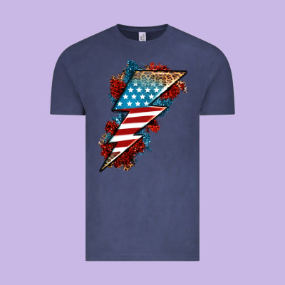 American Lightning Bolt Vintage Tee Designed By Neo Western