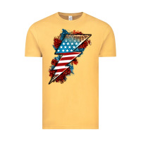 Vintage Mustard American lightning bolt Vintage Tee - Neo Western