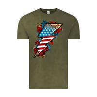 Vintage Olive American lightning bolt Vintage Tee - Neo Western