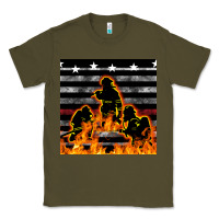 Army Green american firefighters seamless pattern Classic Tee - BundleAndBundleShop