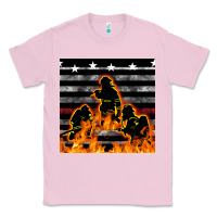 Bubblegum Pink american firefighters seamless pattern Classic Tee - BundleAndBundleShop