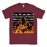 Burgundy american firefighters seamless pattern Classic Tee - BundleAndBundleShop