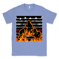 Colony Blue american firefighters seamless pattern Classic Tee - BundleAndBundleShop