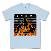 Dusty Blue american firefighters seamless pattern Classic Tee - BundleAndBundleShop