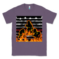 Lavender american firefighters seamless pattern Classic Tee - BundleAndBundleShop