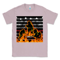 Lilac american firefighters seamless pattern Classic Tee - BundleAndBundleShop