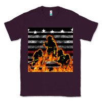Plum american firefighters seamless pattern Classic Tee - BundleAndBundleShop