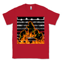 Red american firefighters seamless pattern Classic Tee - BundleAndBundleShop