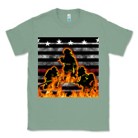 Sage american firefighters seamless pattern Classic Tee - BundleAndBundleShop