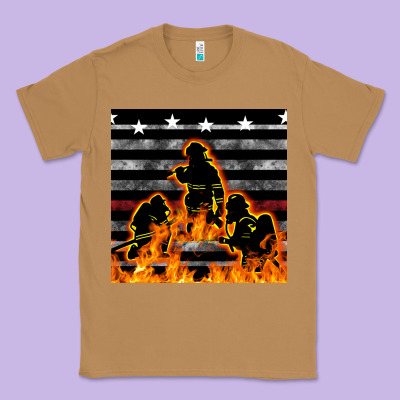 American Firefighters Seamless Pattern Classic Tee Designed By Bundleandbundleshop