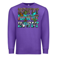 Purple western howdy howdy howdy Premium Sweatshirt - NancyCooperArtShop
