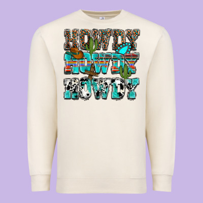 Western Howdy Howdy Howdy Premium Sweatshirt Designed By Nancycooperartshop