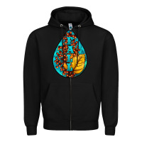 Black Fall Teardrop Zipper Hoodie - LillyAllenDesigns