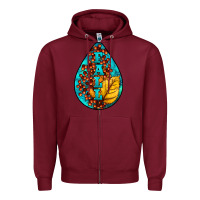Burgundy Fall Teardrop Zipper Hoodie - LillyAllenDesigns