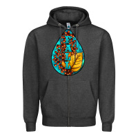 Charcoal Heather Fall Teardrop Zipper Hoodie - LillyAllenDesigns