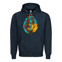 Navy Fall Teardrop Zipper Hoodie - LillyAllenDesigns