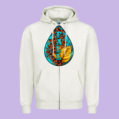 Fall Teardrop Zipper Hoodie Designed By Lillyallendesigns