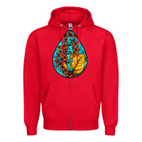 Red Fall Teardrop Zipper Hoodie - LillyAllenDesigns