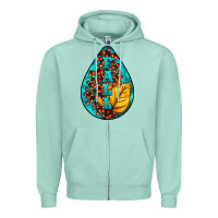 Seafoam Fall Teardrop Zipper Hoodie - LillyAllenDesigns