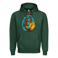 Sports Green Fall Teardrop Zipper Hoodie - LillyAllenDesigns