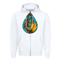 White Fall Teardrop Zipper Hoodie - LillyAllenDesigns