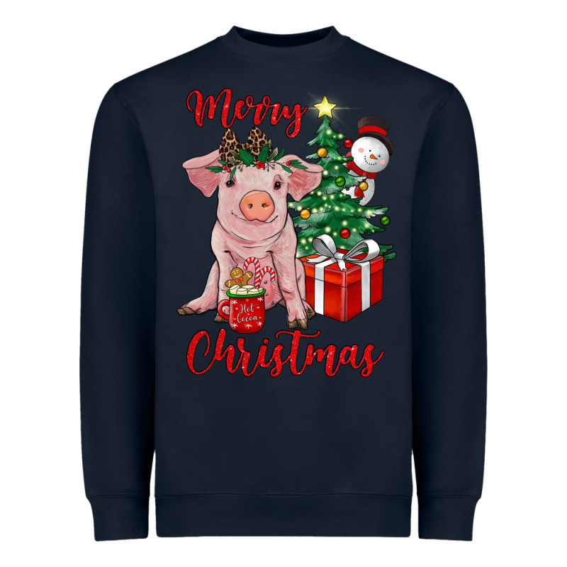 Merry Christmas Pig Heavyweight Sweatshirt by RanaPortraitStore | Teevron