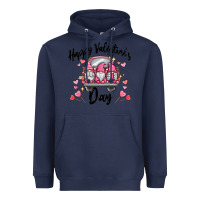 Navy happy valentine's day gnome truck Heavyweight Hoodie - MaliasSmallBusiness