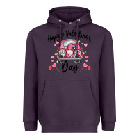 Plum happy valentine's day gnome truck Heavyweight Hoodie - MaliasSmallBusiness