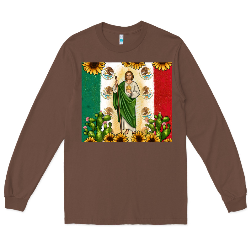 San Judas With Mexican Flag Long Sleeve Tee by JahusDesignShop | Teevron