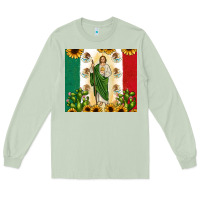 Matcha San Judas with Mexican Flag Long Sleeve Tee - JahusDesignShop