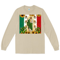 Mushroom San Judas with Mexican Flag Long Sleeve Tee - JahusDesignShop