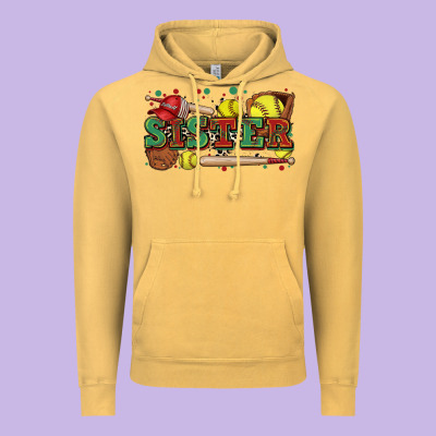 Sister Softball Vintage Hoodie Designed By Zillion Design Studio