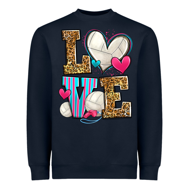 Love Volleyball Heavyweight Sweatshirt by Zillion Design Studio | Teevron