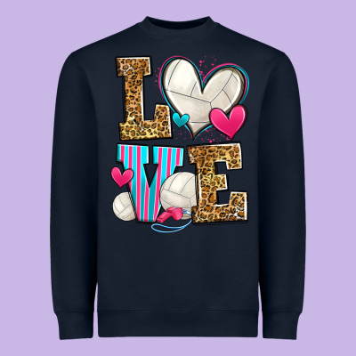 Love Volleyball Heavyweight Sweatshirt Designed By Zillion Design Studio