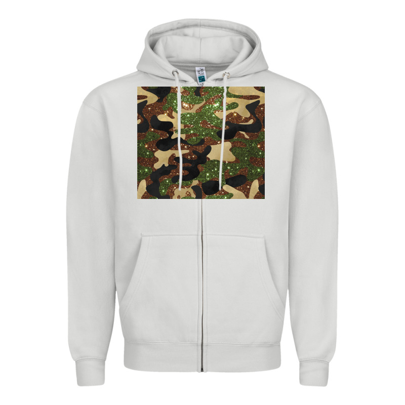 Camouflage Glitter Zipper Hoodie by BarkalooDesign | Teevron