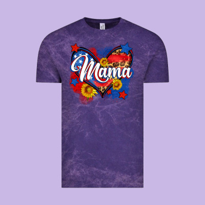 American Mama Heart Vintage Tee Designed By Neo Western