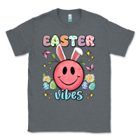 Charcoal Heather easter vibes smiley face Classic Tee - Artiststas