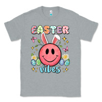 Heather Grey easter vibes smiley face Classic Tee - Artiststas