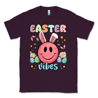 Plum easter vibes smiley face Classic Tee - Artiststas