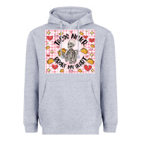 Heather Grey tacos never broke my heart Heavyweight Hoodie - MaliasSmallBusiness