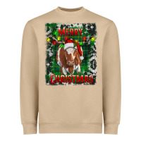 Mushroom merry christmas longhorn cow Heavyweight Sweatshirt - RanaPortraitStore