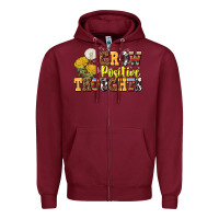 Burgundy grow positive thoughts Zipper Hoodie - NancyCooperArtShop