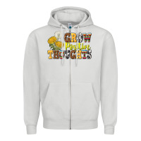 Dove Grey grow positive thoughts Zipper Hoodie - NancyCooperArtShop