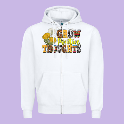 Grow Positive Thoughts Zipper Hoodie Designed By Nancycooperartshop