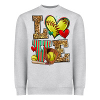 Heather Grey love softball Heavyweight Sweatshirt - Zillion Design Studio