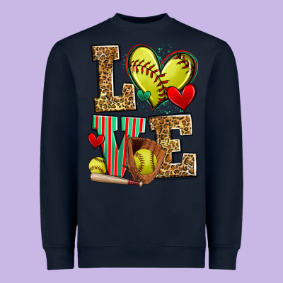 Love Softball Heavyweight Sweatshirt Designed By Zillion Design Studio